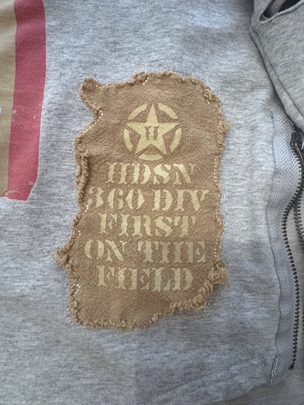 Distressed American Flag Graphic LongSleeve Gray Sweatshirt Hudson Outerwear 3X - Picture 10 of 15